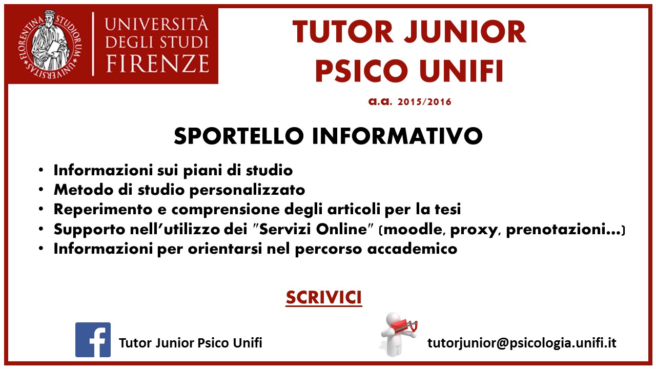 Volantino tutor junior psico unifi